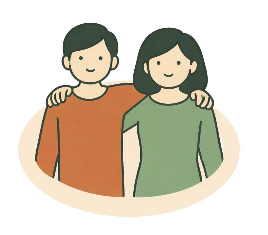 Two figures together illustration